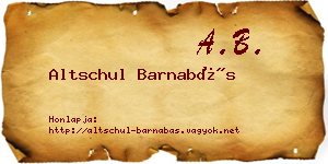 Altschul Barnabás névjegykártya